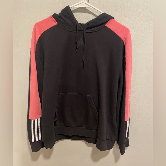 Adidas Women’s Black Pink Stripe Hoodie Size Medium - Picture 10 of 10